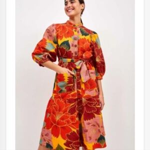 Farm Rio NWT midi canvas dress